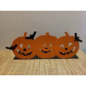 Hallmark Halloween Set Of 2 Metal 3 Tea light Pumpkin Candle Holder Fall Decor